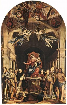 lorenzo loto Painting - Virgen con el Niño y los Santos 1516 Renacimiento Lorenzo Lotto